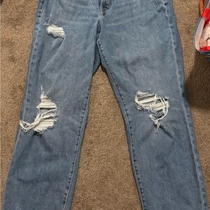 Old Navy Blue Distressed Boyfriend Jeans